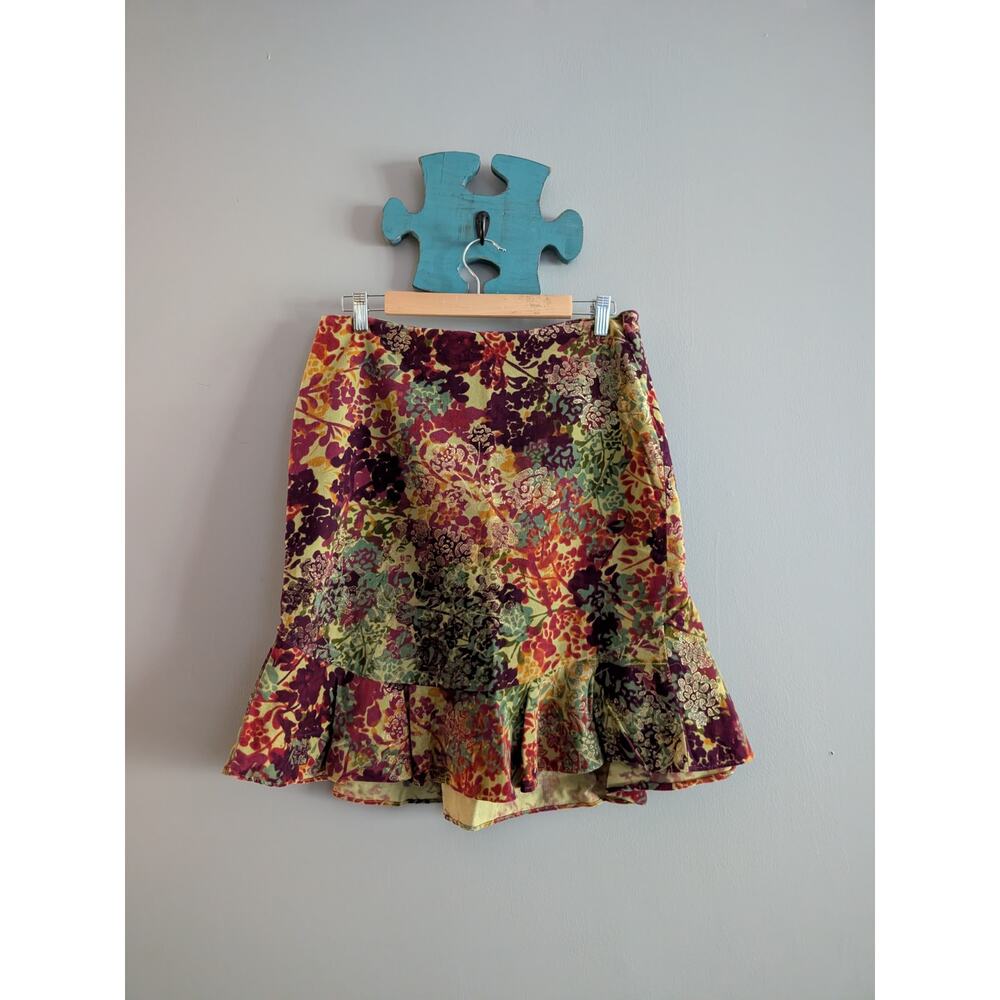 Anthropologie Odille tiered velvet skirt 10 whimsigoth fairycore cottagecore